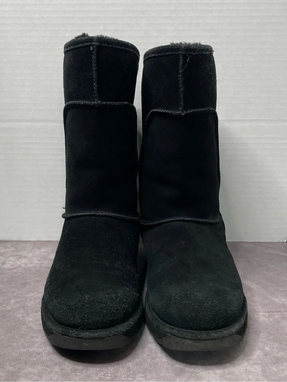 EMU Australia Charlotte Boots Women 9 Black Suede Leather Sheepskin Waterproof